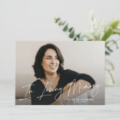 Moderne Memory Memorial Foto Card Einladung (Stehend Vorderseite)
