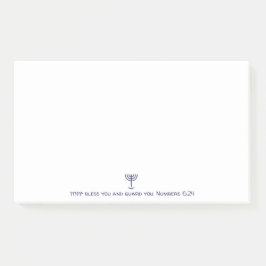 Moderne Menorah Blessing Blue White Gold Graphic Post-it Klebezettel