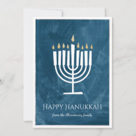 Moderne Menorah Chanukka Karte mit Foto-Beistand