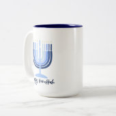 Moderne Menorah Design Hanukkah Tasse (Vorderseite Links)