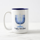 Moderne Menorah Design Hanukkah Tasse (Links)