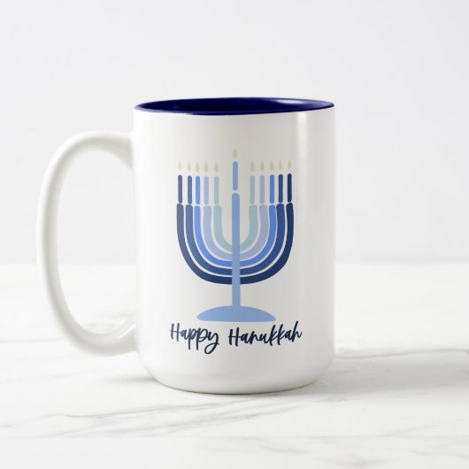 Moderne Menorah Design Hanukkah Tasse (Links)