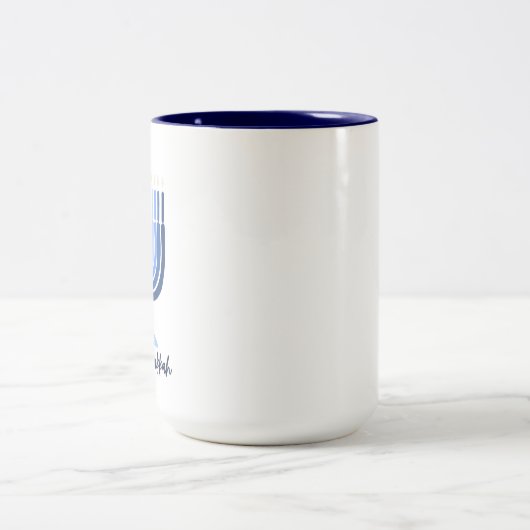 Moderne Menorah Design Hanukkah Tasse (Mittel)