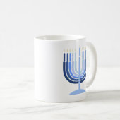 Moderne Menorah Hanukkah-Tasse Kaffeetasse (VorderseiteRechts)