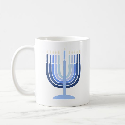 Moderne Menorah Hanukkah-Tasse Kaffeetasse (Links)