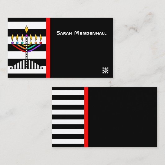 Moderne Menorah Visitenkarte (Vorne/Hinten)