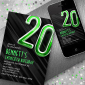 Moderne Mens 20. Geburtstag Einladung
