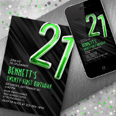 Moderne Mens 21. Geburtstag Einladung