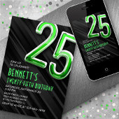 Moderne Mens 25. Geburtstag Einladung