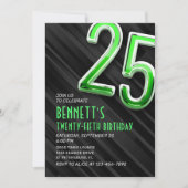 Moderne Mens 25. Geburtstag Einladung (Vorderseite)