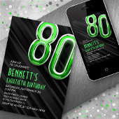 Moderne Mens 80. Geburtstagsfeier Einladung