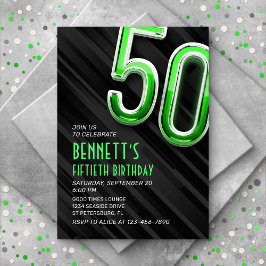 Moderne Mens Green 50. Geburtstag Einladung