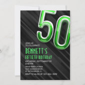Moderne Mens Green 50. Geburtstag Einladung (Vorderseite)