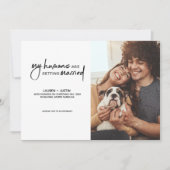 Moderne Menschen 2 Foto Verlobung heiraten Einladung (Vorderseite)