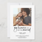 Moderne Menschen Erziehung 4 Foto Verlobung Einladung (Vorderseite)