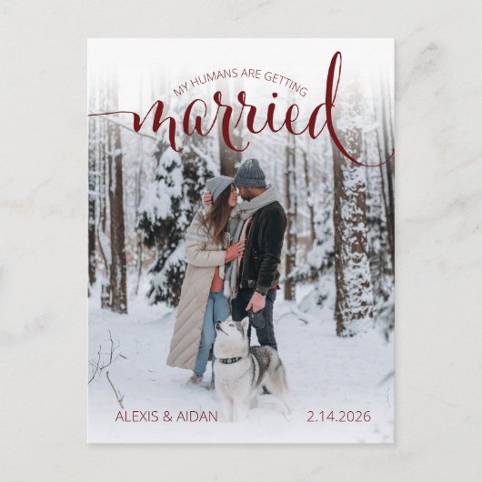 Moderne Menschen verheiratet Foto Verlobung Postkarte (Vorderseite)