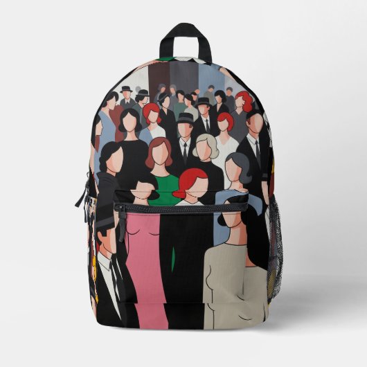 Moderne Menschenmenge Kunstprint Cut Sew Tasche (Vorderseite)