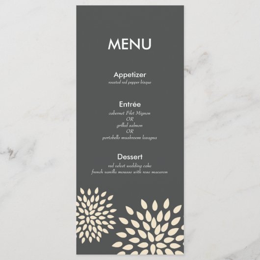 Moderne Menükarte // Posh Petals // Vanilla (Vorderseite)