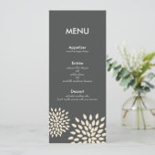 Moderne Menükarte // Posh Petals // Vanilla (Stehend Vorderseite)