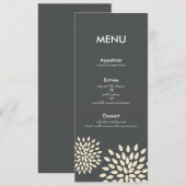 Moderne Menükarte // Posh Petals // Vanilla (Vorne/Hinten)