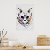 Moderne Meow Muse Poster (Küche)