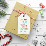 Moderne Meran Alles farbenfrohe Ferien Geschenkanhänger<br><div class="desc">Das Weihnachtsgeschenk-Tag beinhaltet den Satz "Joy,  Liebe,  Peace and Merry Everything" (Freude,  ,  Frieden und alles Merry) in fett gedruckten und modernen Schriftzeichen auf weißem Hintergrund mit eigenem Text,  den Sie personalisieren können. Gelb,  Mandarine rot / orange,  türkisblau,  grün und weiß.</div>
