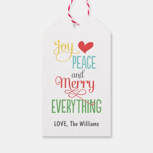 Moderne Meran Alles farbenfrohe Ferien Geschenkanhänger (Rückseite)