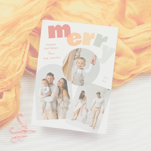 Moderne Merch Weihnachtsfeiertage FotoCollage Feiertagskarte