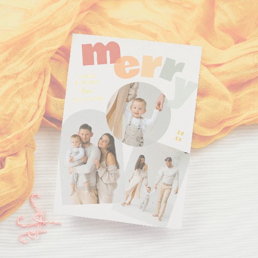 Moderne Merch Weihnachtsfeiertage FotoCollage Folien Feiertagskarte