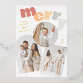 Moderne Merch Weihnachtsfeiertage FotoCollage Folien Feiertagskarte (Vorderseite)