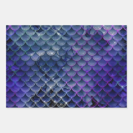 Moderne Mermaid Glitzer Geschenkpapier-Blätter Geschenkpapier Set (Vorderseite)