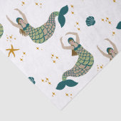 Moderne Mermaid Siren Thema Illustration Print Seidenpapier (Detail)
