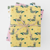 Moderne Mermaid Siren Theme Illustration Geschenkpapier Set (Beispiel)