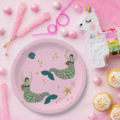 Moderne Mermaid Siren Theme Illustration Print Pin Pappteller (Party)