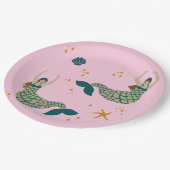Moderne Mermaid Siren Theme Illustration Print Pin Pappteller (Schrägansicht)