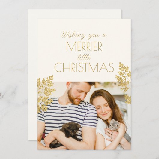 Moderne Merrier Kleine Weihnachten Ein Foto Kätzch (Vorne/Hinten)