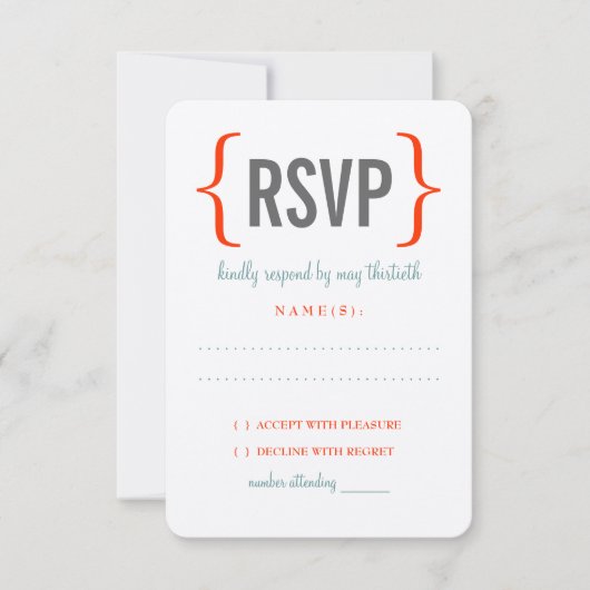 Moderne Merriment-Hochzeitsreaktion RSVP Karte (Vorderseite)