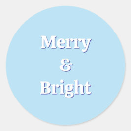 Moderne Merry & Bright Ice Blauer Weihnachtsurlaub Runder Aufkleber