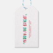 Moderne Merry & Bright Retro farbenfrohe Weihnacht Geschenkanhänger (Vorderseite)