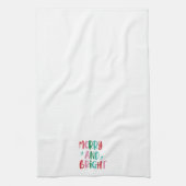 Moderne Merry & Bright Retro farbenfrohe Weihnacht Geschirrtuch (Vertikal)