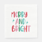 Moderne Merry & Bright Retro farbenfrohe Weihnacht Serviette (Vorderseite)