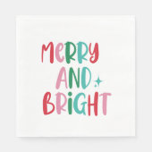 Moderne Merry & Bright Retro farbenfrohe Weihnacht Serviette (Vorderseite)