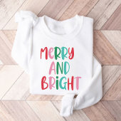 Moderne Merry & Bright Retro farbenfrohe Weihnacht Sweatshirt