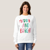 Moderne Merry & Bright Retro farbenfrohe Weihnacht Sweatshirt (Vorne ganz)