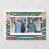 Moderne Merry & Bright Vertical Foto Holiday Card Einladung (Rückseite)