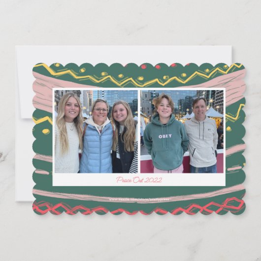 Moderne Merry & Bright Vertical Foto Holiday Card Einladung (Rückseite)