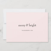 Moderne Merry & Bright Weihnachten Rosa und Schwar (Vorderseite)