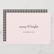 Moderne Merry & Bright Weihnachten Rosa und Schwar