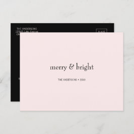 Moderne Merry & Bright Weihnachten Rosa und Schwar