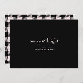Moderne Merry & Bright Weihnachten Rosa und Schwar